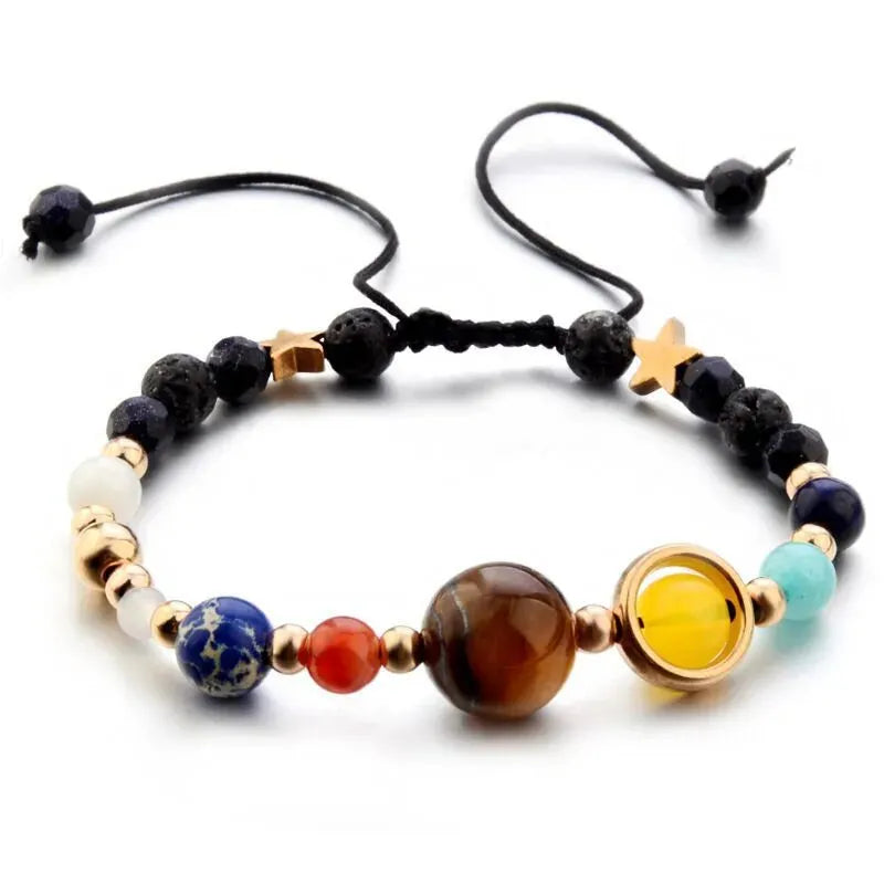 Eight Planets Alloy Bracelet, Natural Stone Bead Bracelet Women Solar System Bracelet Universe Galaxy The Eight Planets Guardian Star Natural Stone Beads Bracelet Bangle Gifts For Girls - Bellarte Enchanté Eight Planets Alloy Bracelet, Natural Stone Bead Bracelet Women Solar System Bracelet Universe Galaxy The Eight Planets Guardian Star Natural Stone Beads Bracelet Bangle Gifts For Girls